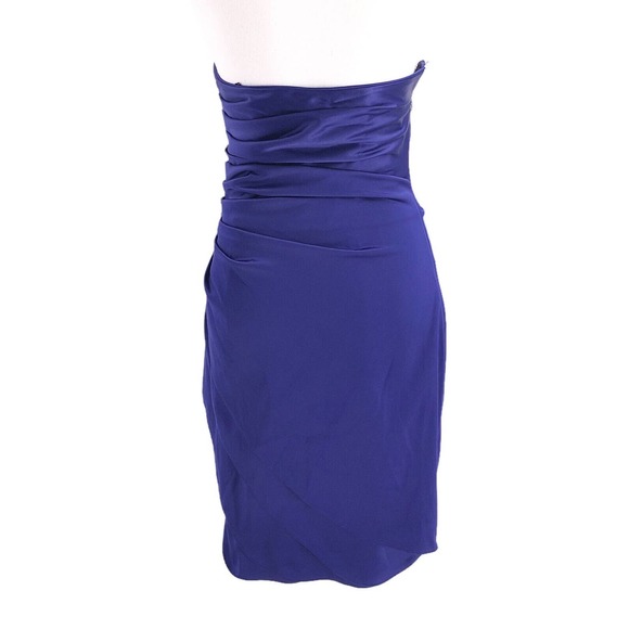 Onyx Nite NEW Womens Size 4 Strapless Purple Satin Ruched Mini Dress Event Dress - Picture 2 of 9